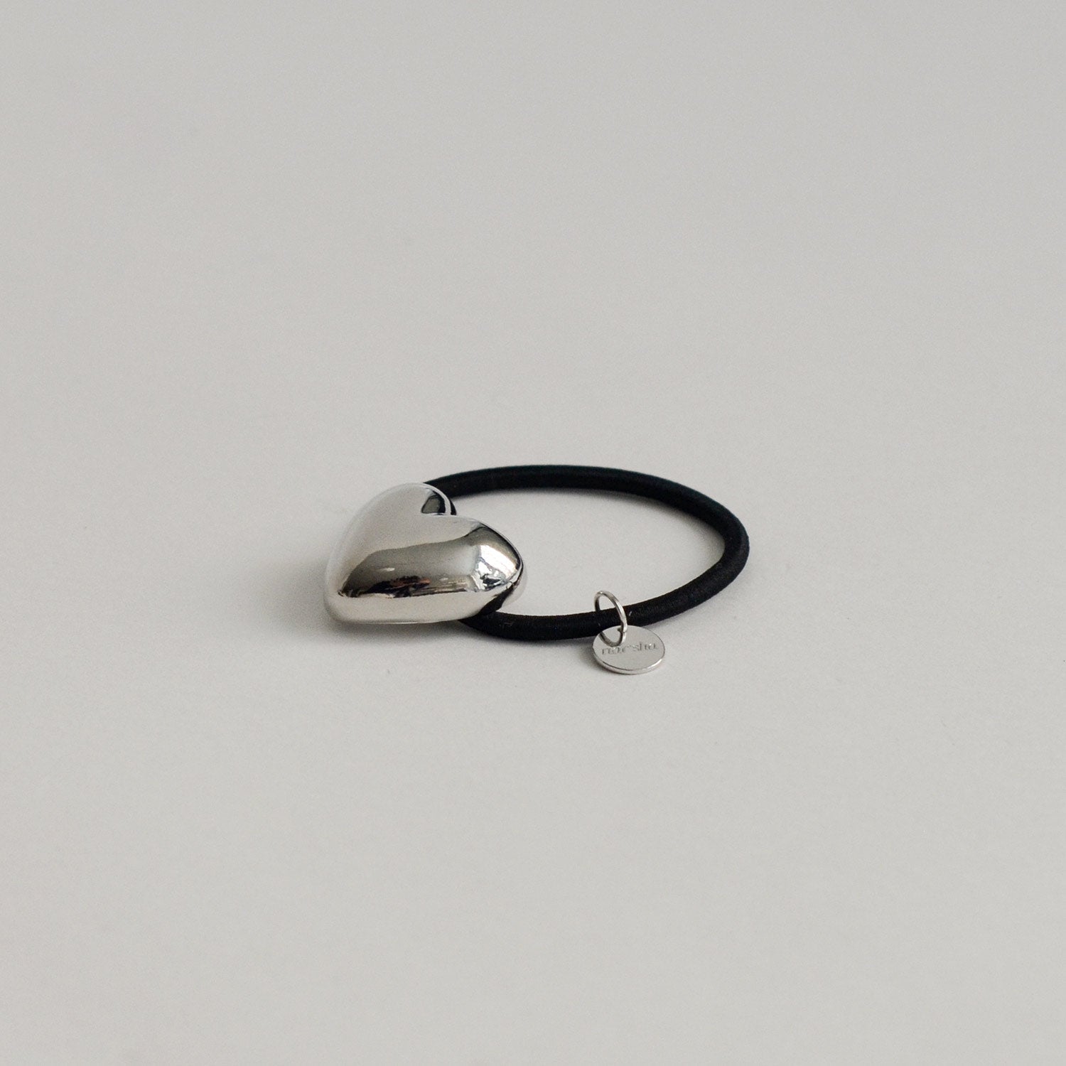 Heart-Shaped Metal Hair Tie | Silver