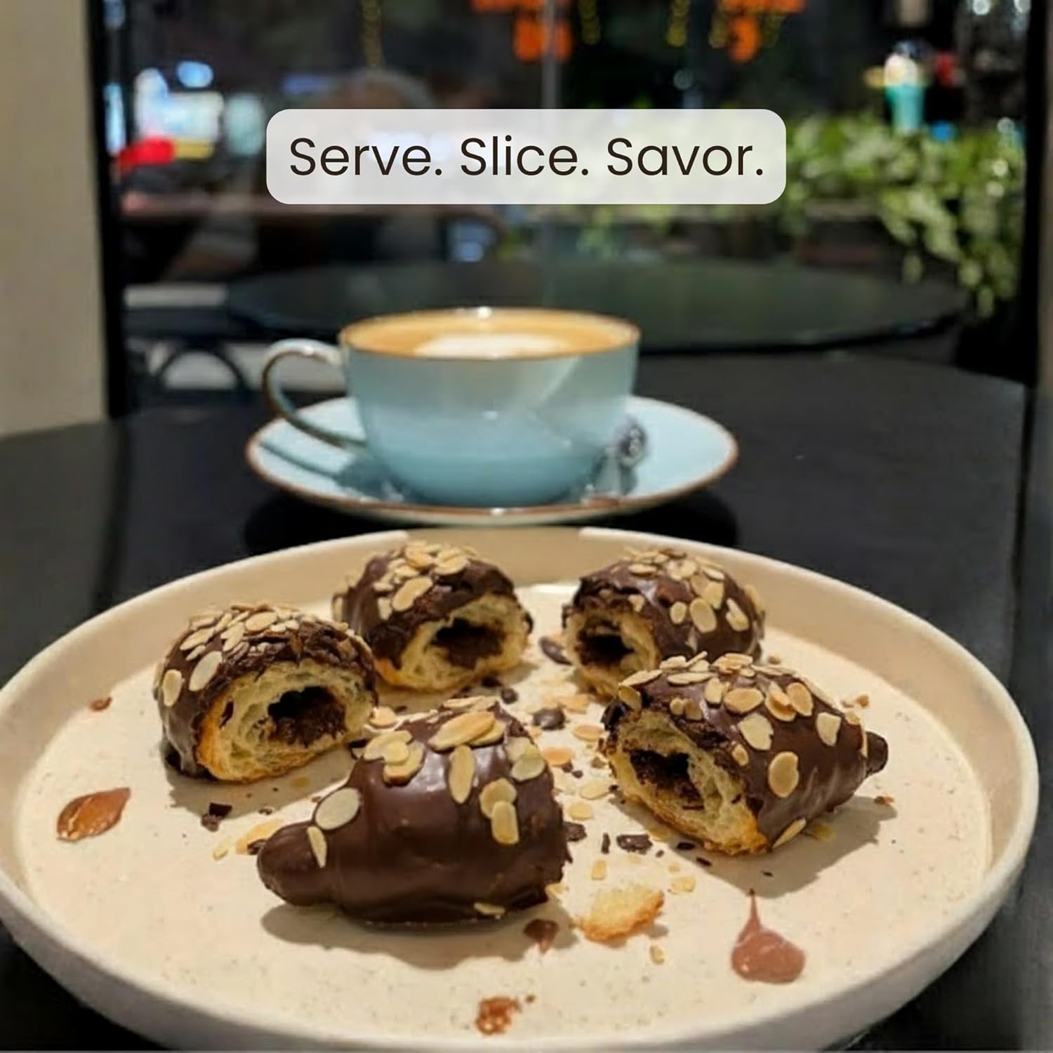 Andy Anand Sugar-Free Dark Chocolate Almond Croissant Cake (10 pc, 2 lbs) | Keto & Diabetic-Friendly | SoCal Bakery