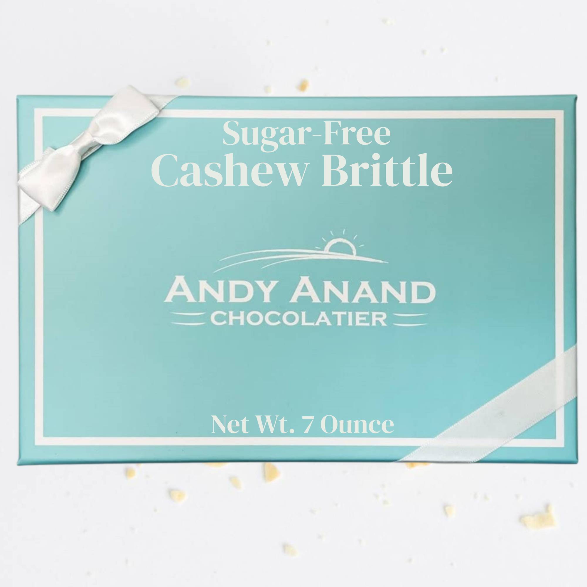 Andy Anand Sugar-Free Cashew Brittle (7 oz) | No Added Sugar, Healthy Treat | Local SoCal Bakery