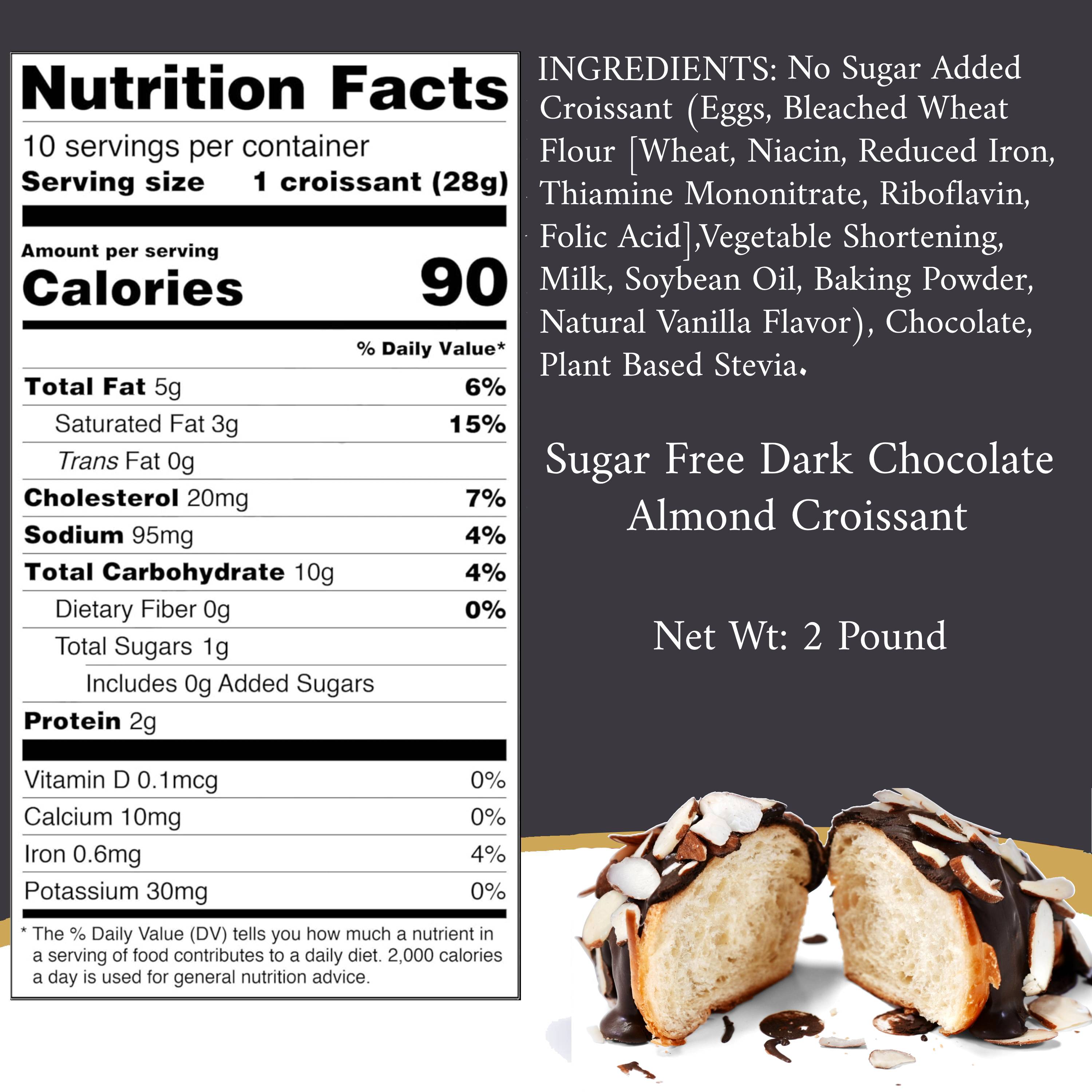 Andy Anand Sugar-Free Dark Chocolate Almond Croissants (10 pc, 2 lbs) | Sugar-Free & Keto | Local SoCal Bakery