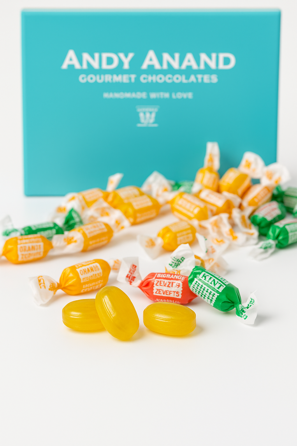 Andy Anand Sugar-Free Italian Ginger Candy (55 pc, 7 oz) | Orange, Mango, Lemon, Made in Italy | Local SoCal Bakery