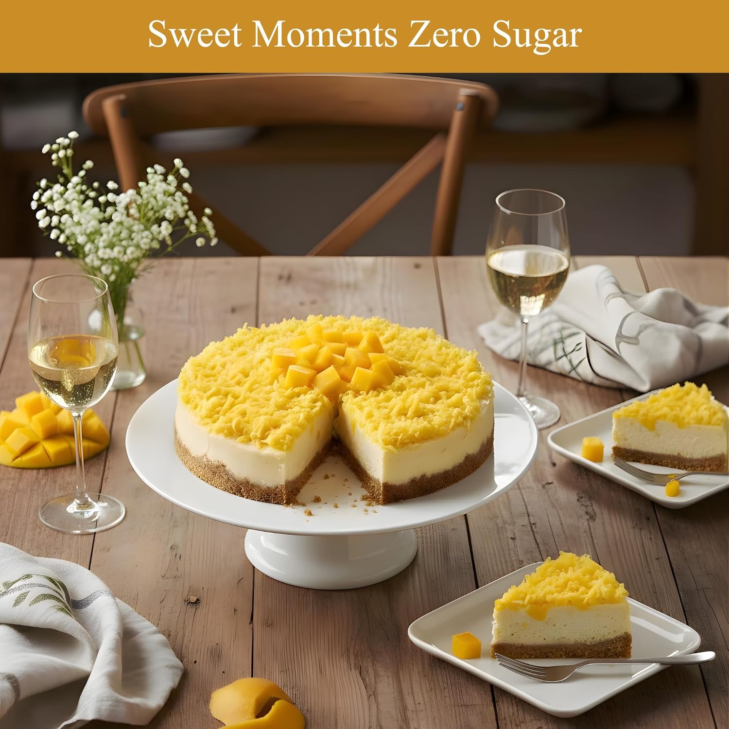 Andy Anand Sugar-Free Coconut Mango Cheesecake | Sugar-Free & Keto Cheesecake | Local SoCal Bakery