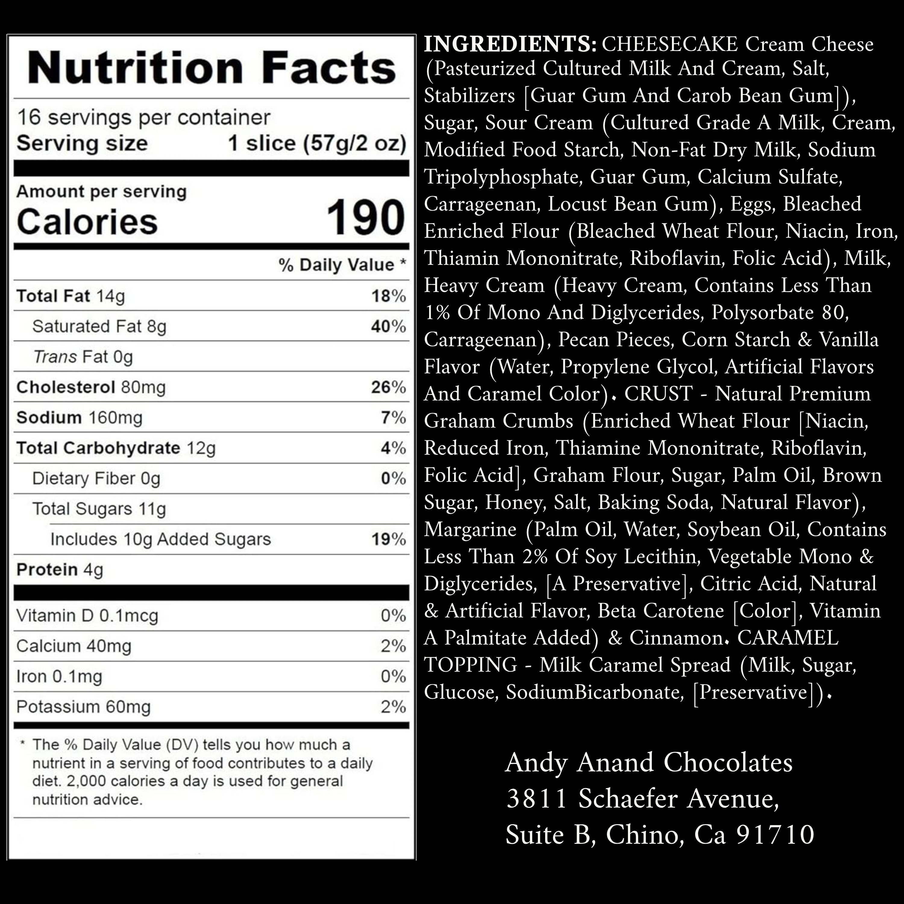 Andy Anand Sugar-Free Turtle Cheesecake (9-inch, 2.8 lbs) | Sugar-Free & Keto Cheesecake | Local SoCal Bakery