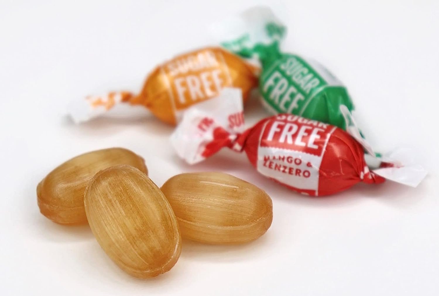 Andy Anand Sugar-Free Italian Ginger Candy (55 pc, 7 oz) | Orange, Mango, Lemon, Made in Italy | Local SoCal Bakery