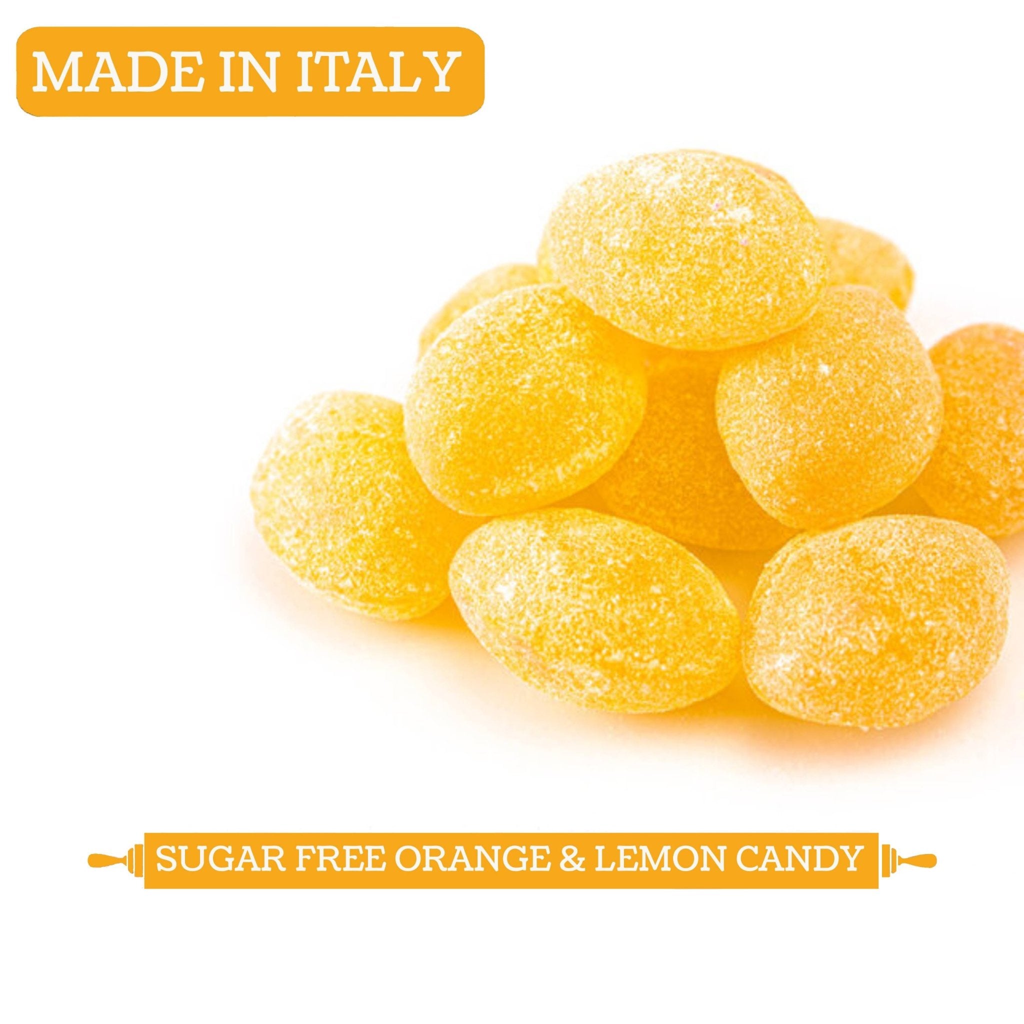 Andy Anand Sugar-Free Orange & Lemon Hard Candy (7 oz) | European Imported, Stevia | Local SoCal Bakery