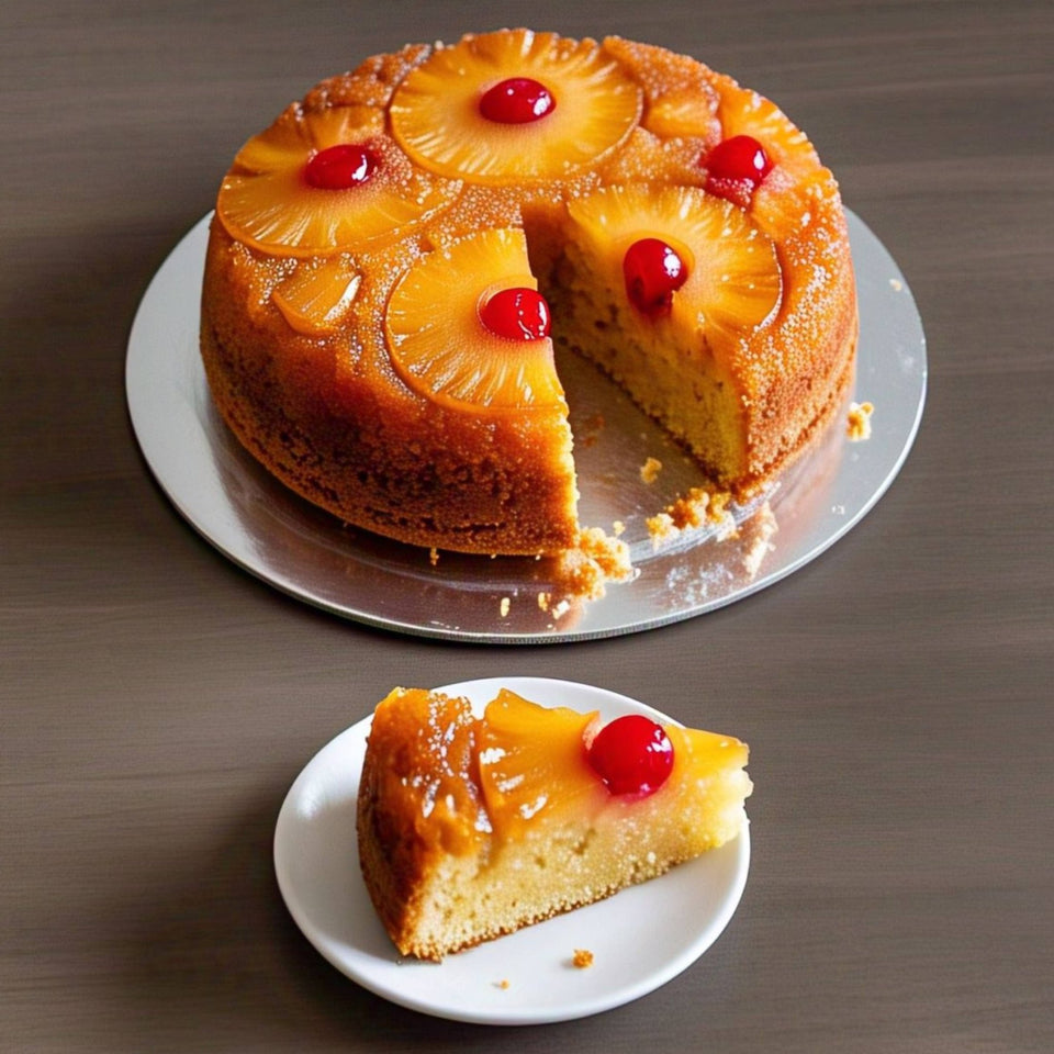 Andy Anand Traditional Pineapple Upside-Down Cake (10-inch, 2.6 lbs) | Hand-Baked Bakery Cake | Local SoCal Bakery