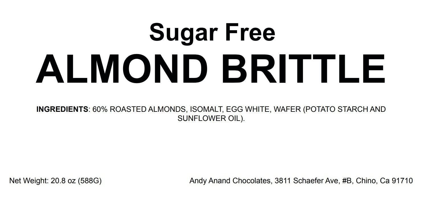 Andy Anand Sugar-Free Almond Brittle Nougat (Turron) | European Imported, Gluten-Free | Local SoCal Bakery