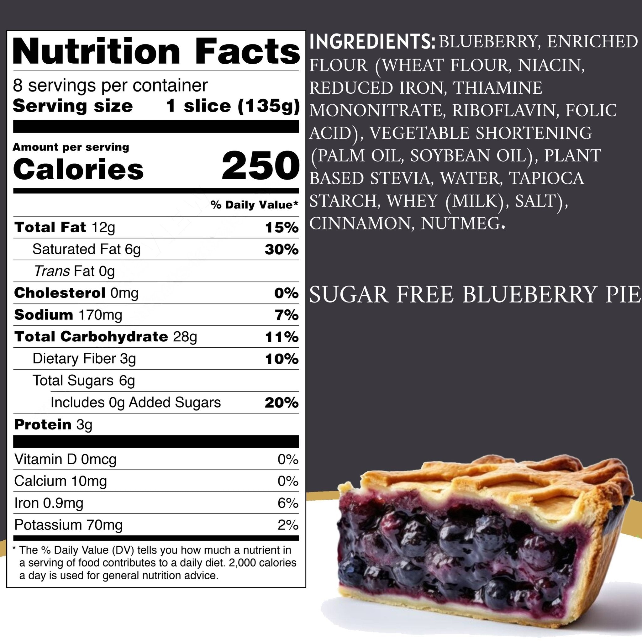 Andy Anand Sugar-Free Blueberry Pie (2.9 lbs) | Sugar-Free & Keto Pie | Local SoCal Bakery
