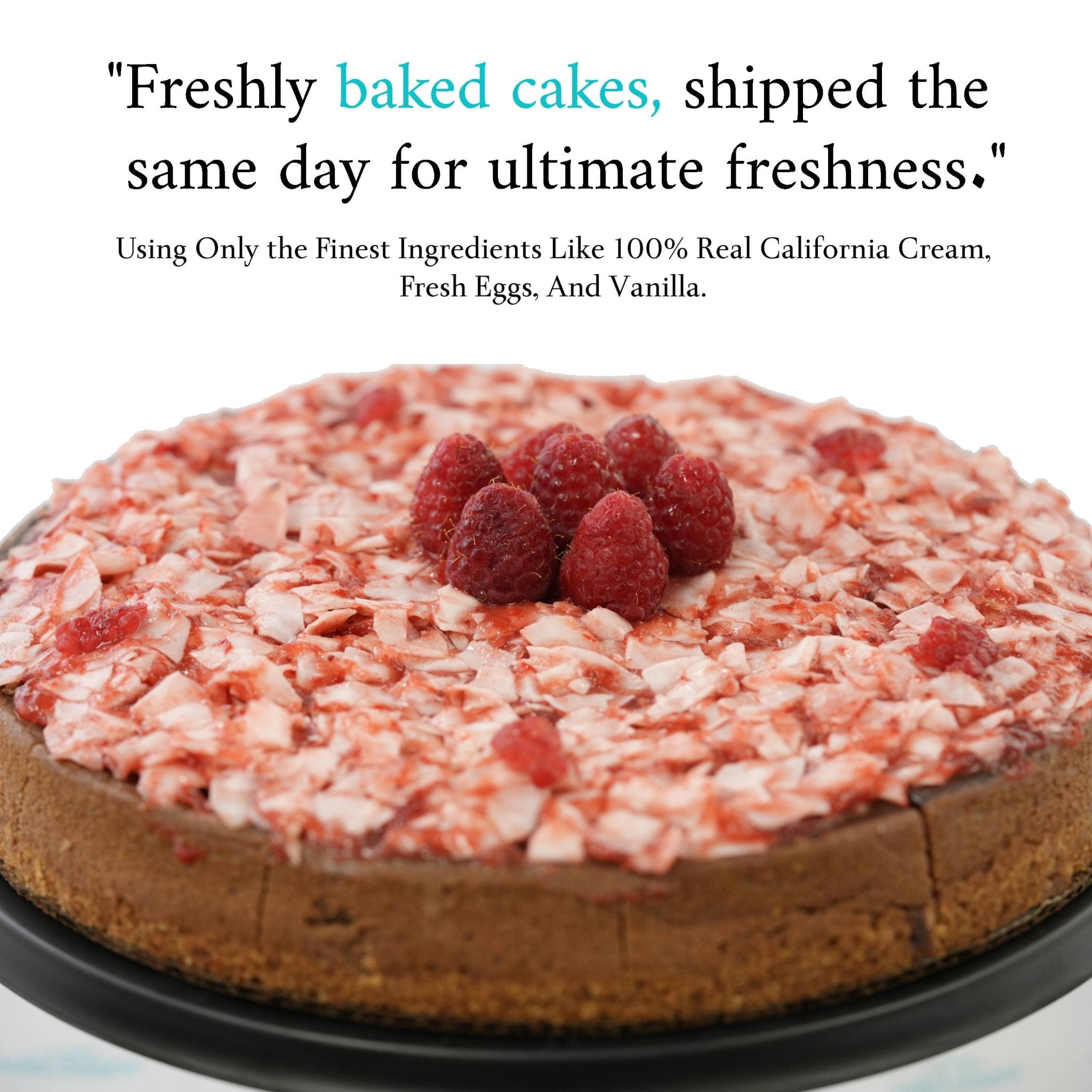 Andy Anand Sugar-Free Raspberry Coconut Chocolate Cheesecake with Truffles (9-inch, 2.8 lbs) | Sugar-Free & Keto Cheesecake | Local SoCal Bakery