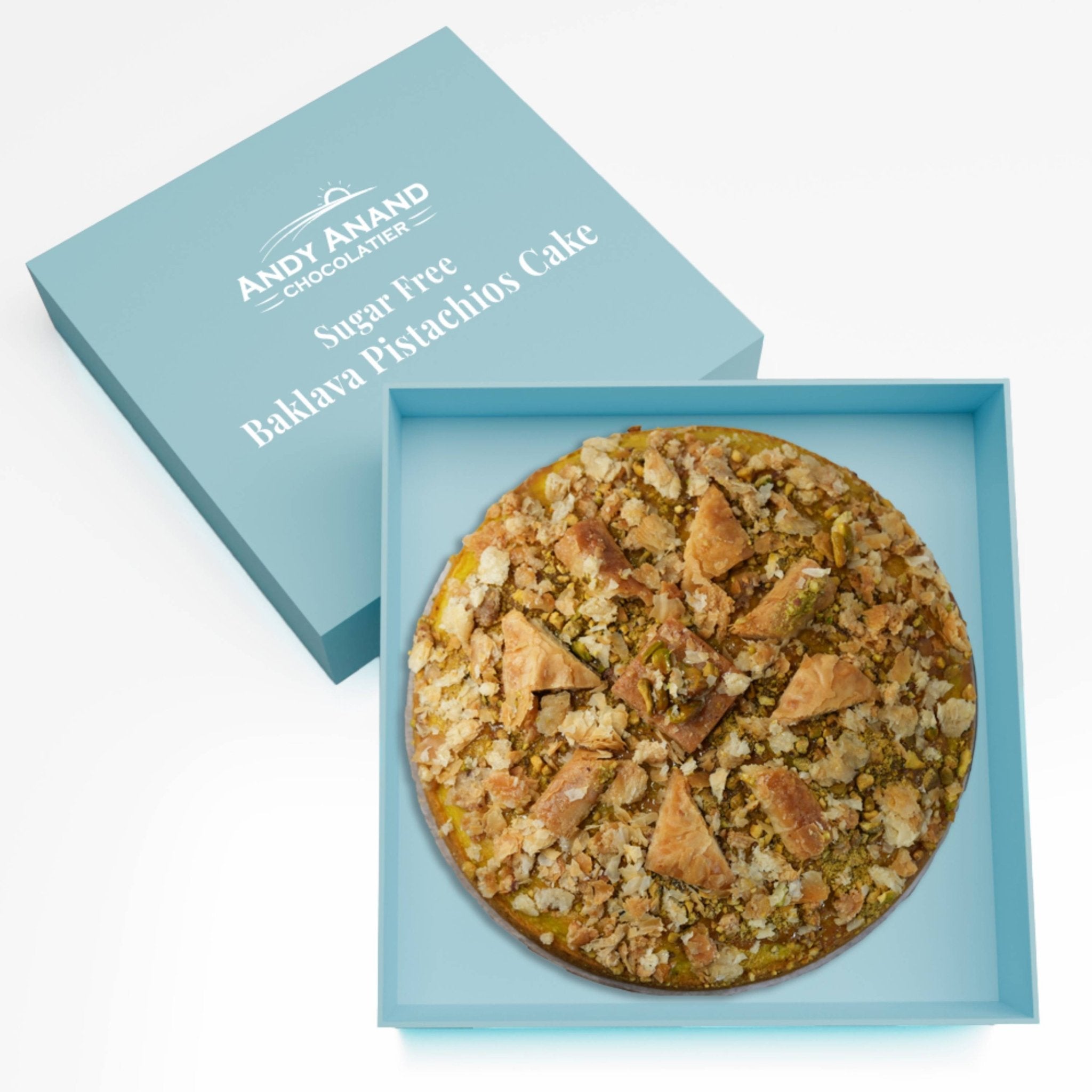 Andy Anand Sugar-Free Baklava Pistachio Cake (9-inch, 2.8 lbs) | Keto & Diabetic-Friendly | SoCal Bakery