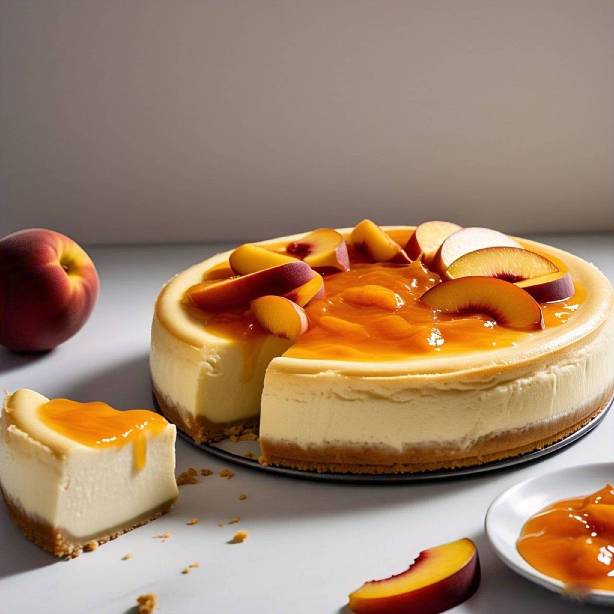 Andy Anand Sugar-Free Peach Cheesecake (9-inch, 2 lbs) | Sugar-Free Cheesecake | Local SoCal Bakery