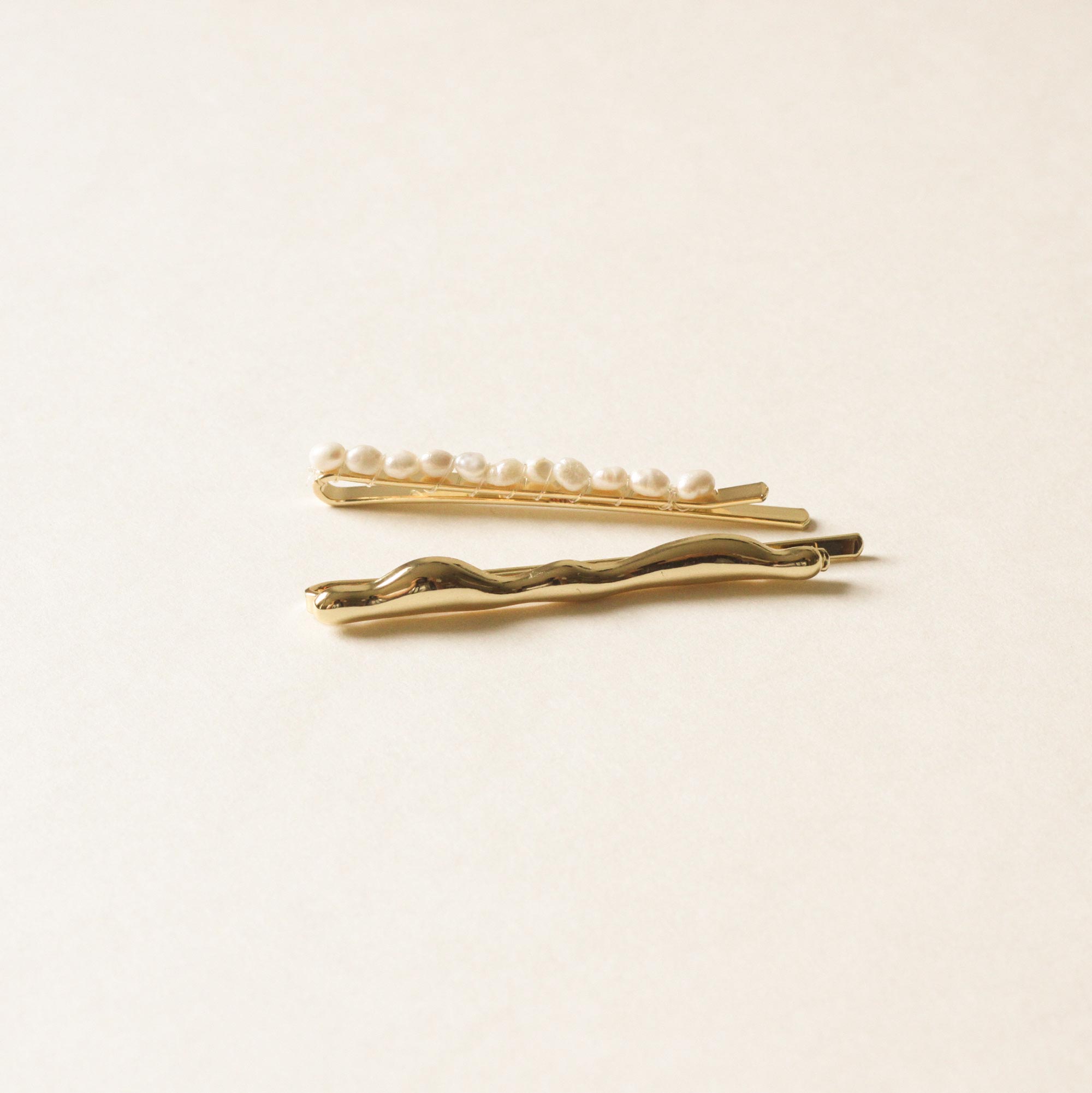 Freshwater Pearl Beaded Metal Hair Bobby Pins | Set of 4