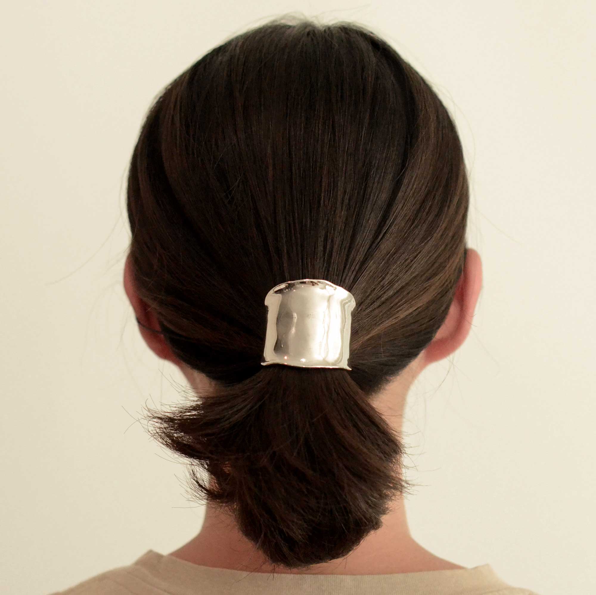 Metal Hair Ponytail Cuff Stick | Silver